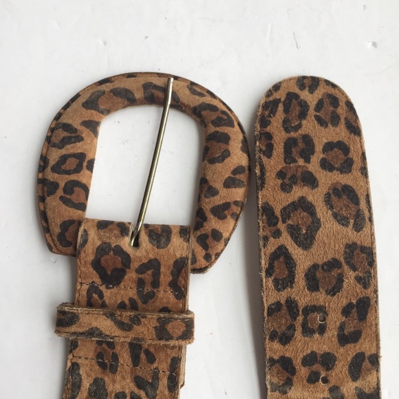 VINTAGE MZ ACC USA ANIMAL PRINT LEATHER BELT - Picture 2 of 10
